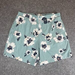 NWT Abercrombie and Fitch 7" Stretch Floral Print Swim Trunks Size L Mesh Lined